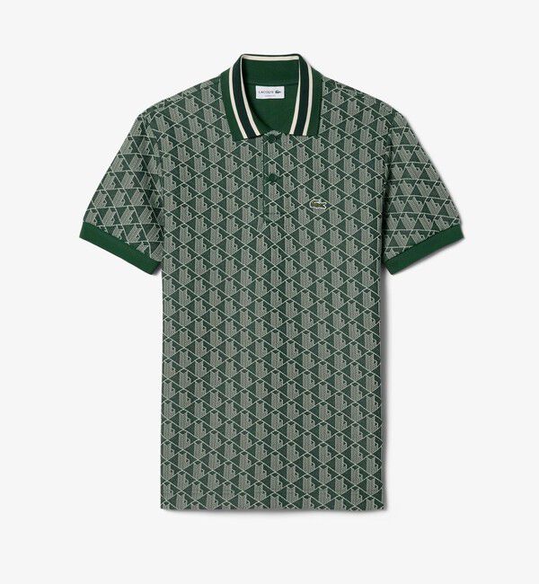 LACOSTE「モノグラムジャカード半袖ポロシャツ」|ポロシャツ|