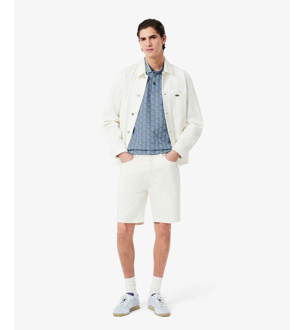 LACOSTE「モノグラムジャカード半袖ポロシャツ」|ポロシャツ|