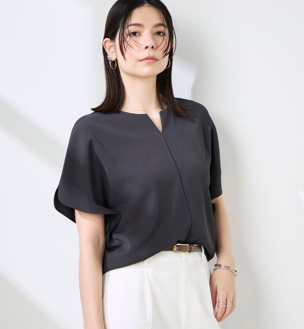 NOLLEY'S sophi「《セットアップ対応》NEW morisachiウォッシャブルツイルケープ風ブラウス」|シャツ・ブラウス|