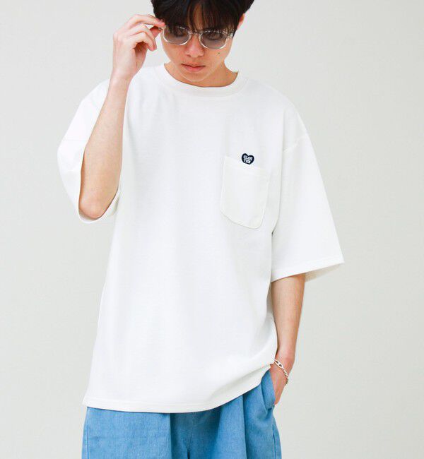 GLOSTER「【ユニセックスで着たい】接触冷感ハート刺繍ポケTEE」|Tシャツ・カットソー|