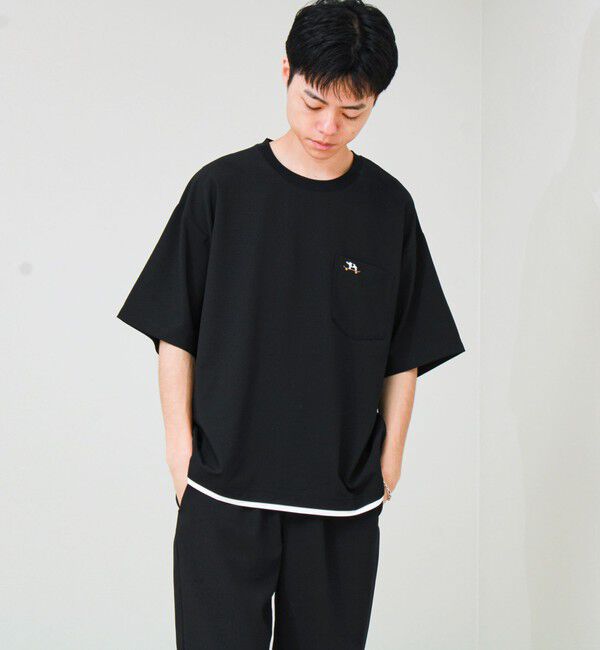 GLOSTER「【フレブル刺繍/セットアップ対応】カラミ織りTEE フェイクレイヤード」|Tシャツ・カットソー|