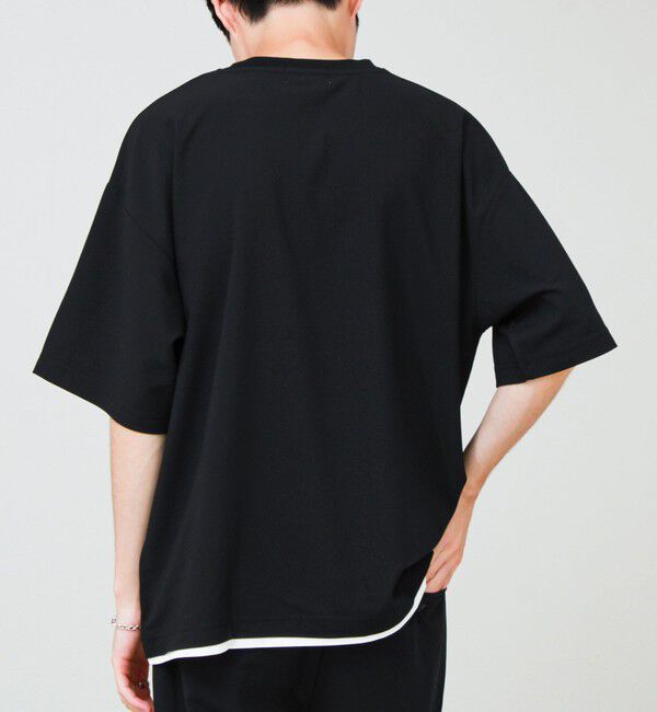 GLOSTER「【フレブル刺繍/セットアップ対応】カラミ織りTEE フェイクレイヤード」|Tシャツ・カットソー|
