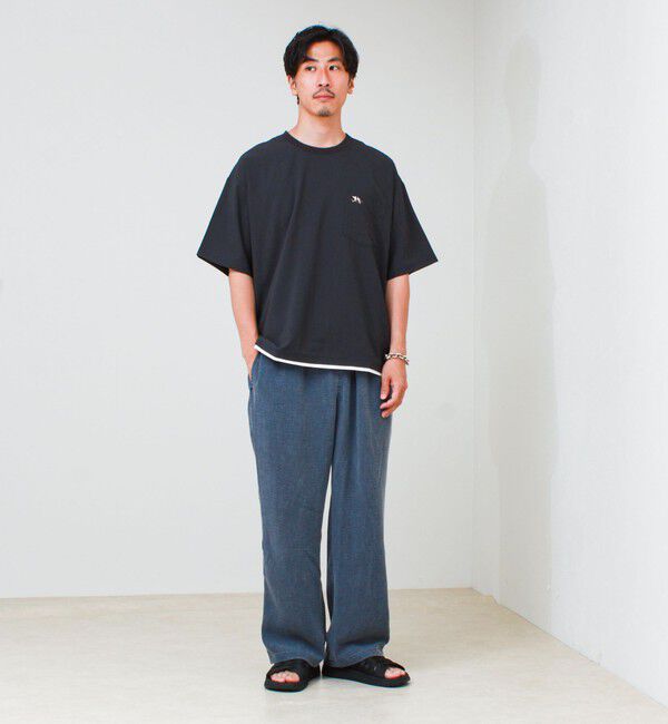 GLOSTER「【フレブル刺繍/セットアップ対応】カラミ織りTEE フェイクレイヤード」|Tシャツ・カットソー|
