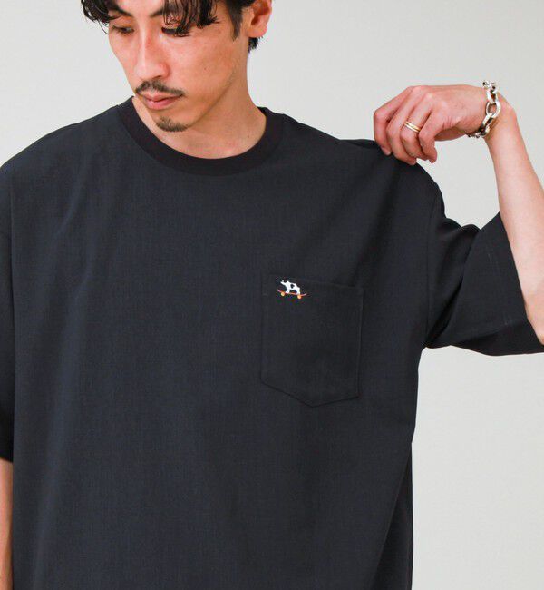 GLOSTER「【フレブル刺繍/セットアップ対応】カラミ織りTEE フェイクレイヤード」|Tシャツ・カットソー|