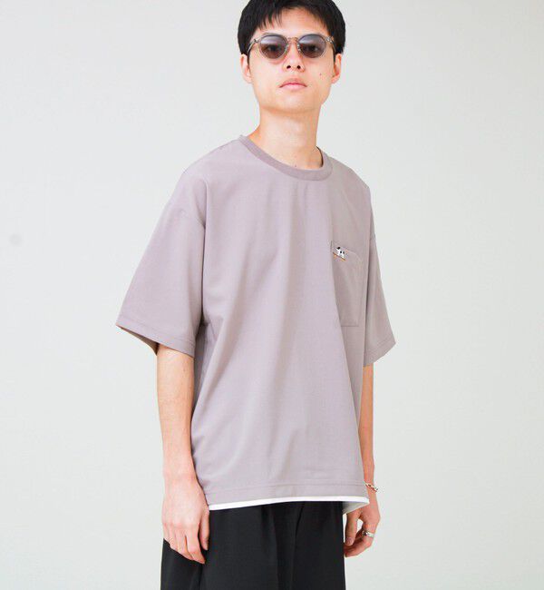 GLOSTER「【フレブル刺繍/セットアップ対応】カラミ織りTEE フェイクレイヤード」|Tシャツ・カットソー|