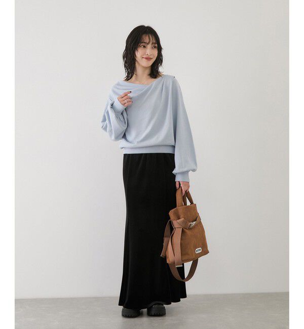VIS「ワンポイント刺繍入りドレープスウェットプルオーバー」|スウェット・ジャージ|
