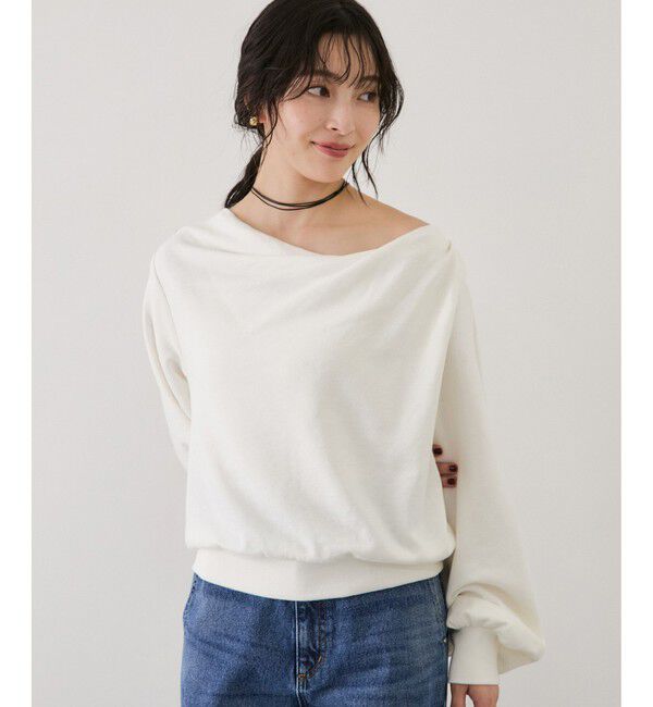 VIS「ワンポイント刺繍入りドレープスウェットプルオーバー」|スウェット・ジャージ|