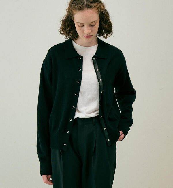  「RYE TENDER | ウールカシミヤ カーディガン WOMEN」|ニット・セーター|BLACK