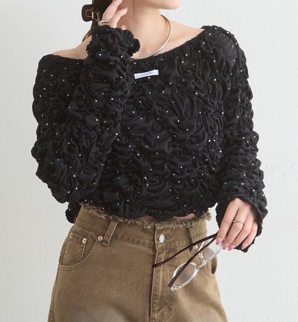  「長袖ふわふわシャーリングカーディガン」|Tシャツ・カットソー|