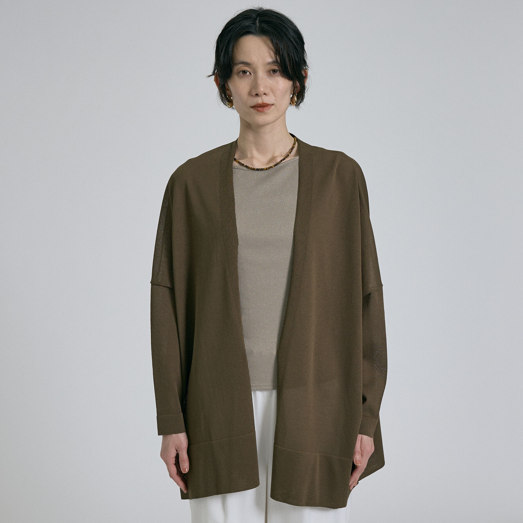 qualite「【接触冷感】シアーオーバーカーディガン」|カーディガン|