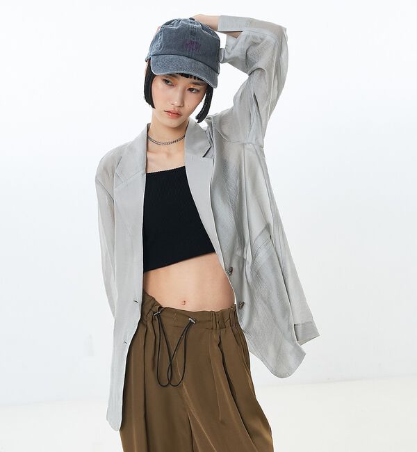 NOMINE「バックスリット シルキー シアー ジャケット」|その他|