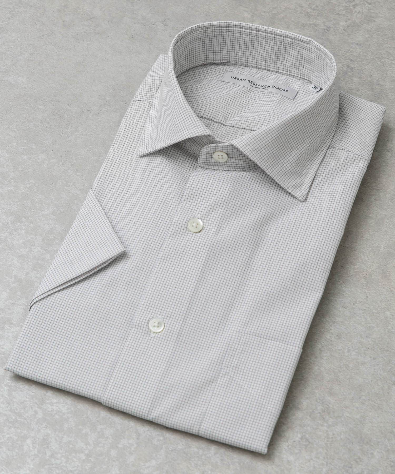 URBAN RESEARCH DOORS「LIFE STYLE TAILOR　セミワイド半袖シャツ」|シャツ・ブラウス|ブラウン系その他