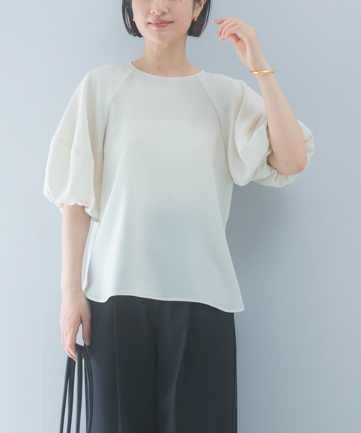 URBAN RESEARCH ROSSO「クールタッチ 吸水速乾バルーンブラウス」|シャツ・ブラウス|アイボリー