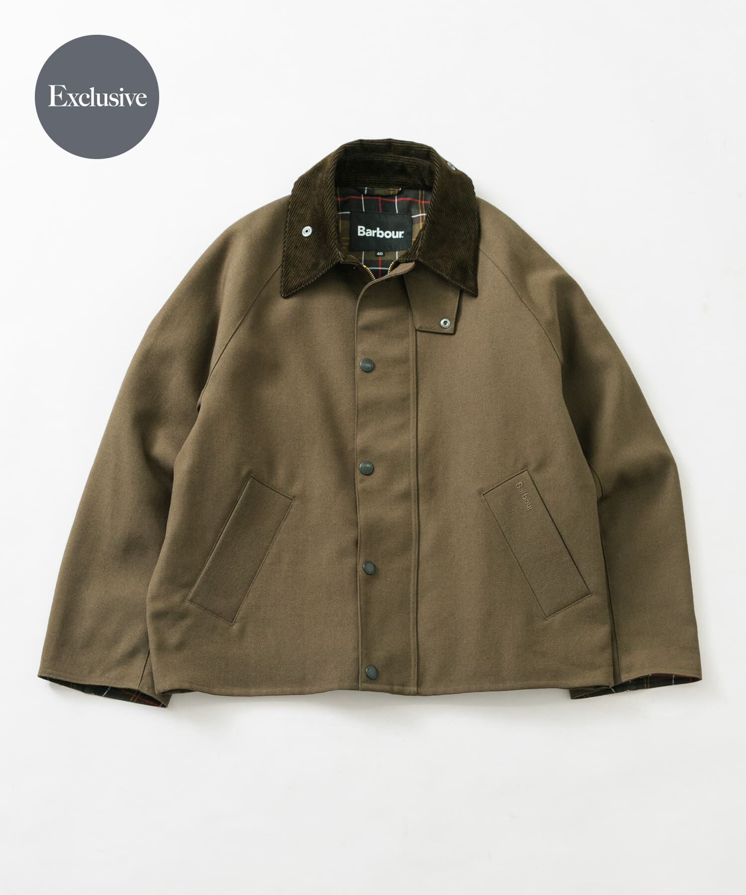 URBAN RESEARCH「『別注』Barbour / URBAN RESEARCH　TRANSPORT WOOL JACKET」|ノーカラーコート|ブラウン