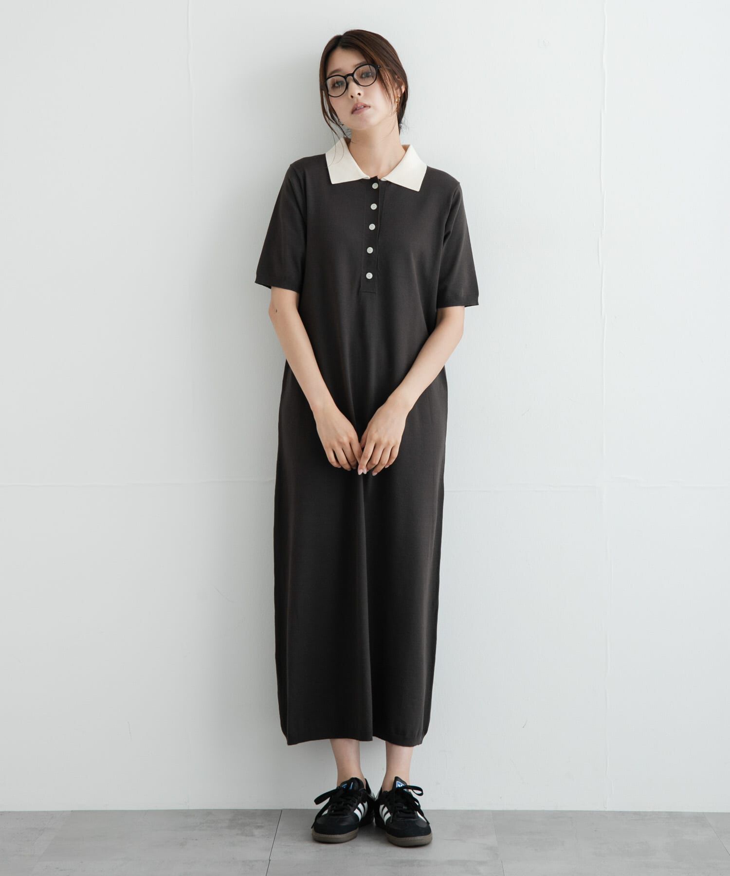 Sonny Label 「配色襟ニットポロワンピース」|ワンピース|