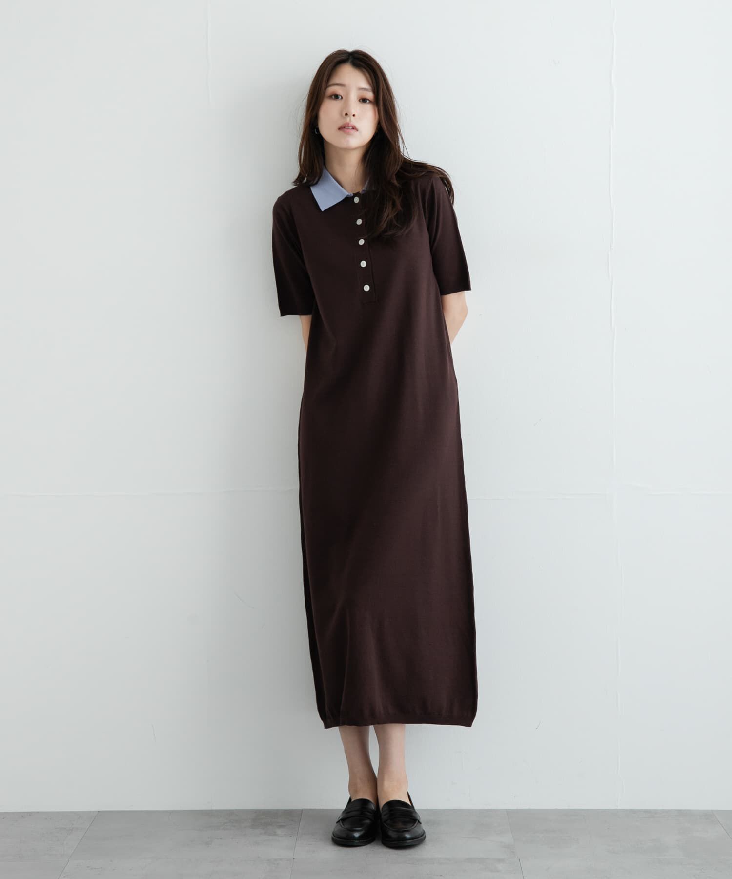 Sonny Label 「配色襟ニットポロワンピース」|ワンピース|