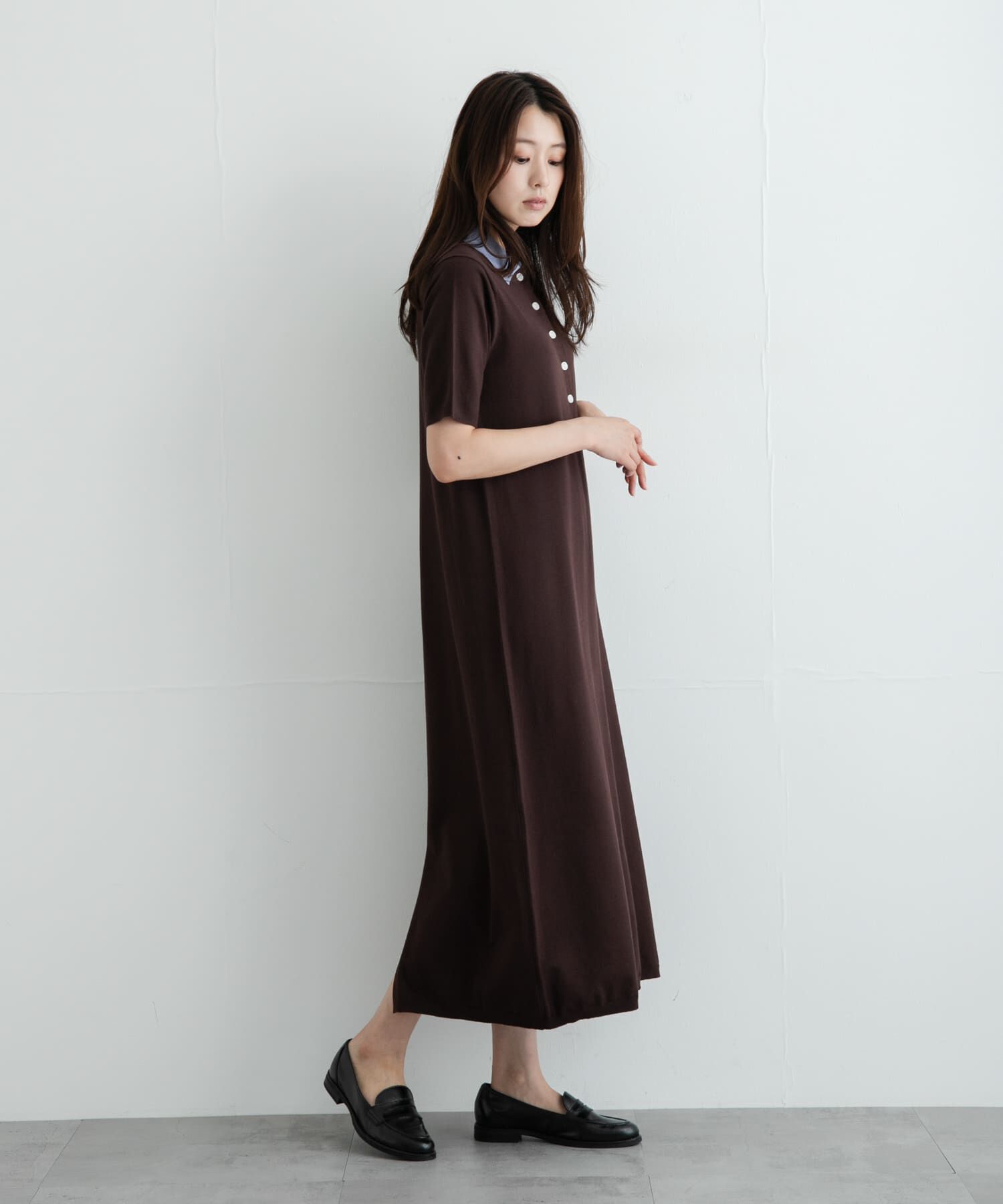 Sonny Label 「配色襟ニットポロワンピース」|ワンピース|