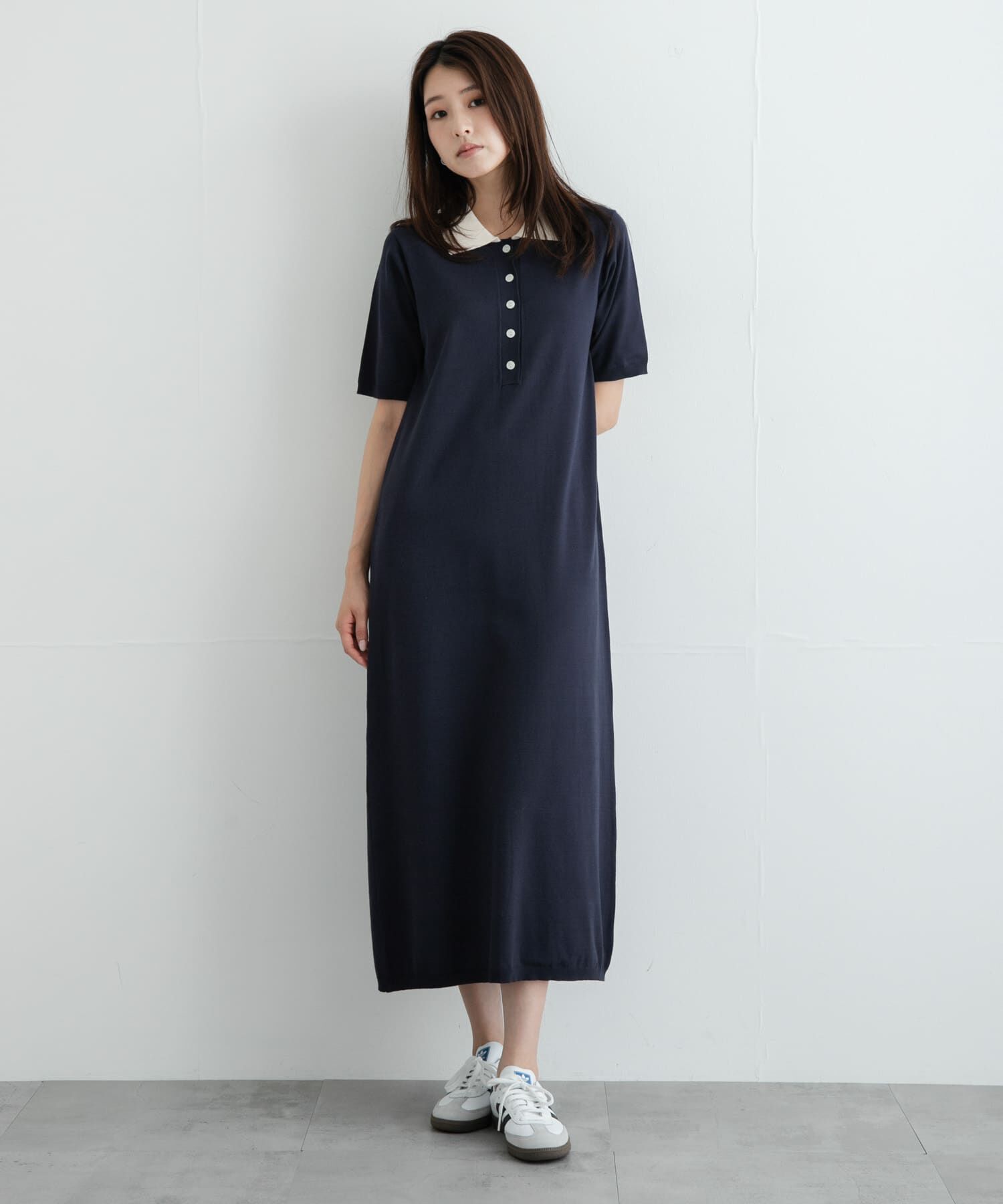 Sonny Label 「配色襟ニットポロワンピース」|ワンピース|