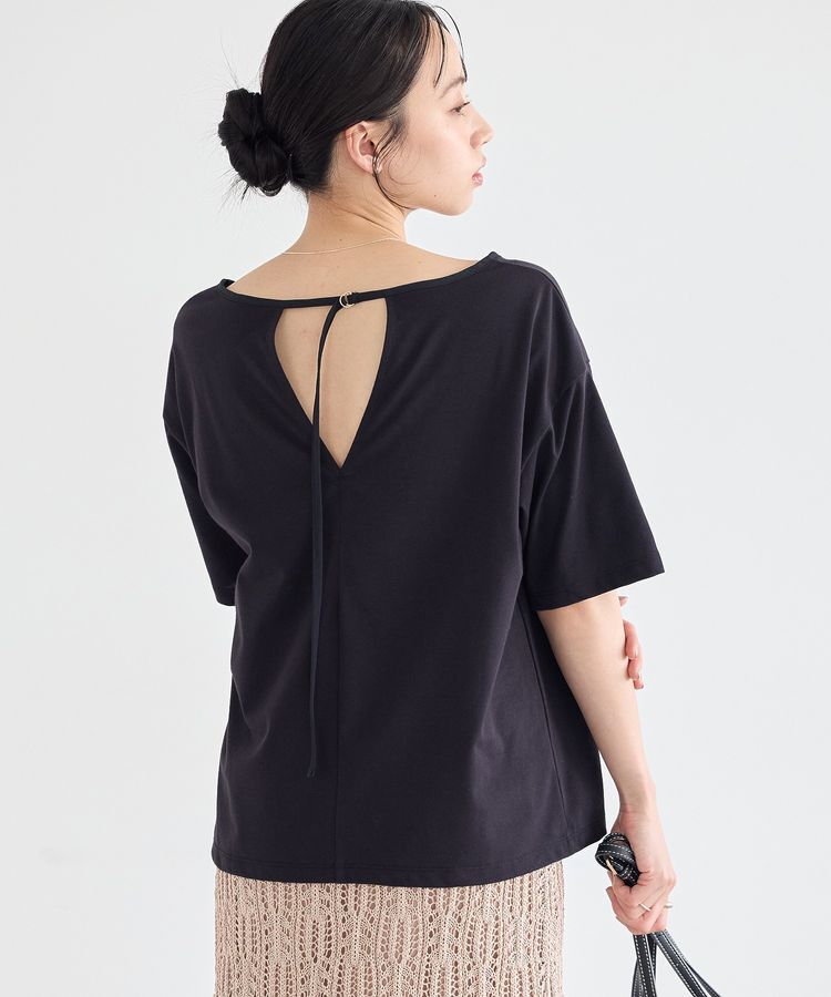 earth music&ecology「【接触冷感】バックデザインカットプルオーバー」|Tシャツ・カットソー|Black