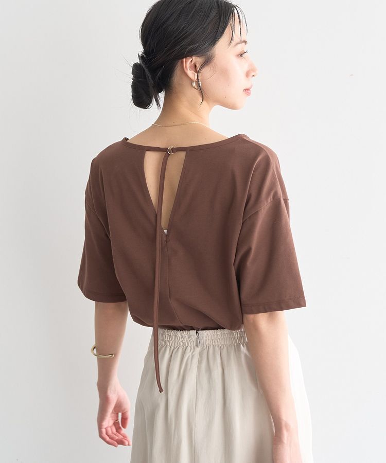 earth music&ecology「【接触冷感】バックデザインカットプルオーバー」|Tシャツ・カットソー|Brown