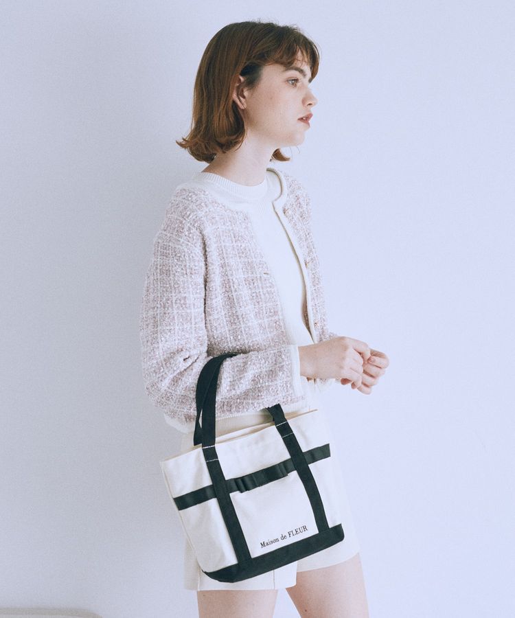 Maison de FLEUR「マルチポケット帆布トートSバッグ」|トートバッグ|アイボリー