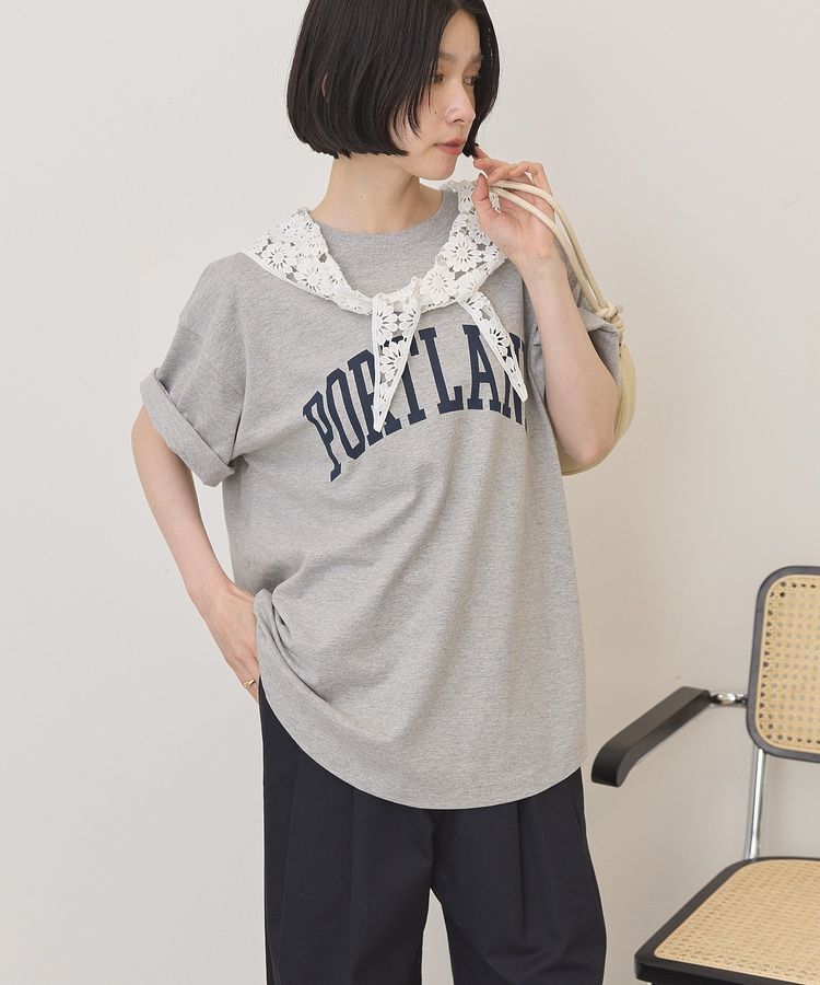 AMERICAN HOLIC「PORTLAND裾ラウンドTシャツ」|Tシャツ・カットソー|Light Gray Mixture