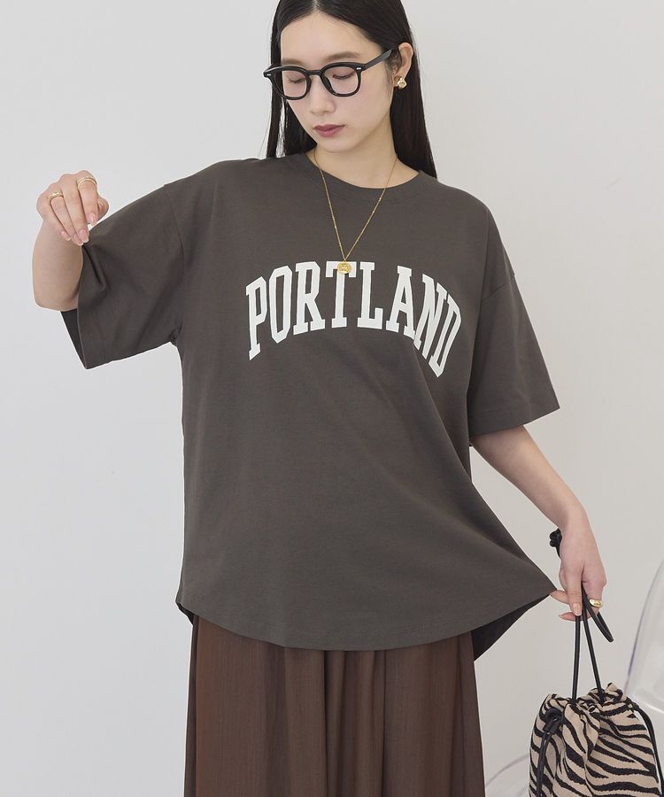 AMERICAN HOLIC「PORTLAND裾ラウンドTシャツ」|Tシャツ・カットソー|Charcoal Gray