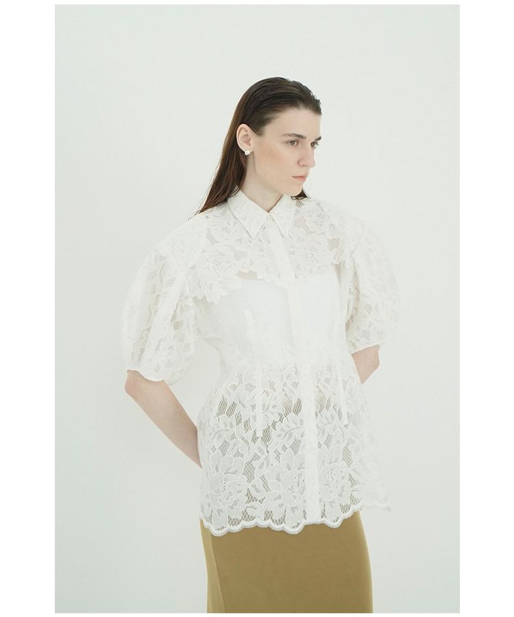 GARAGE OF GOOD CLOTHING「【CLANE】FLOWER LACE WAIST SHAPE TOPS」|Tシャツ・カットソー|
