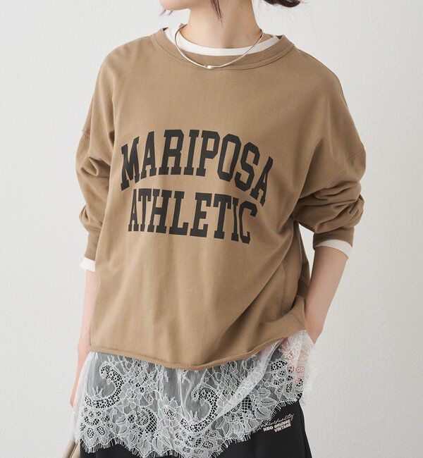  「レースヘムシアーワッフルカットソー」|Tシャツ・カットソー|