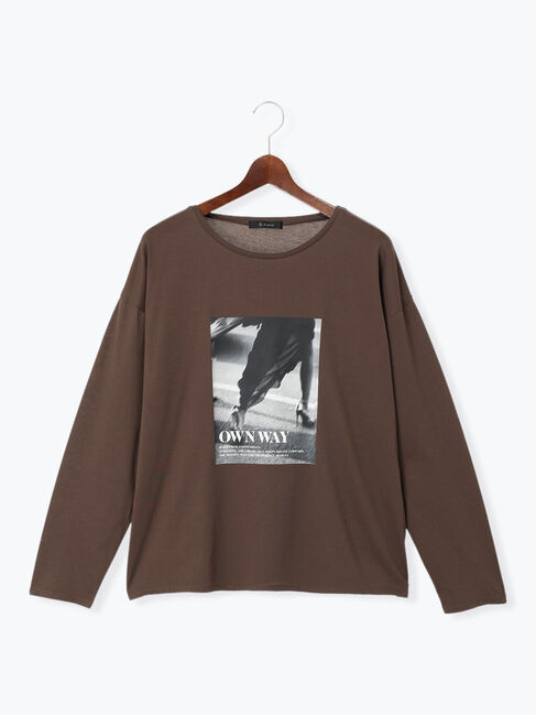 Te chichi「モノクロームフォトロンT」|Tシャツ・カットソー|ブラウン