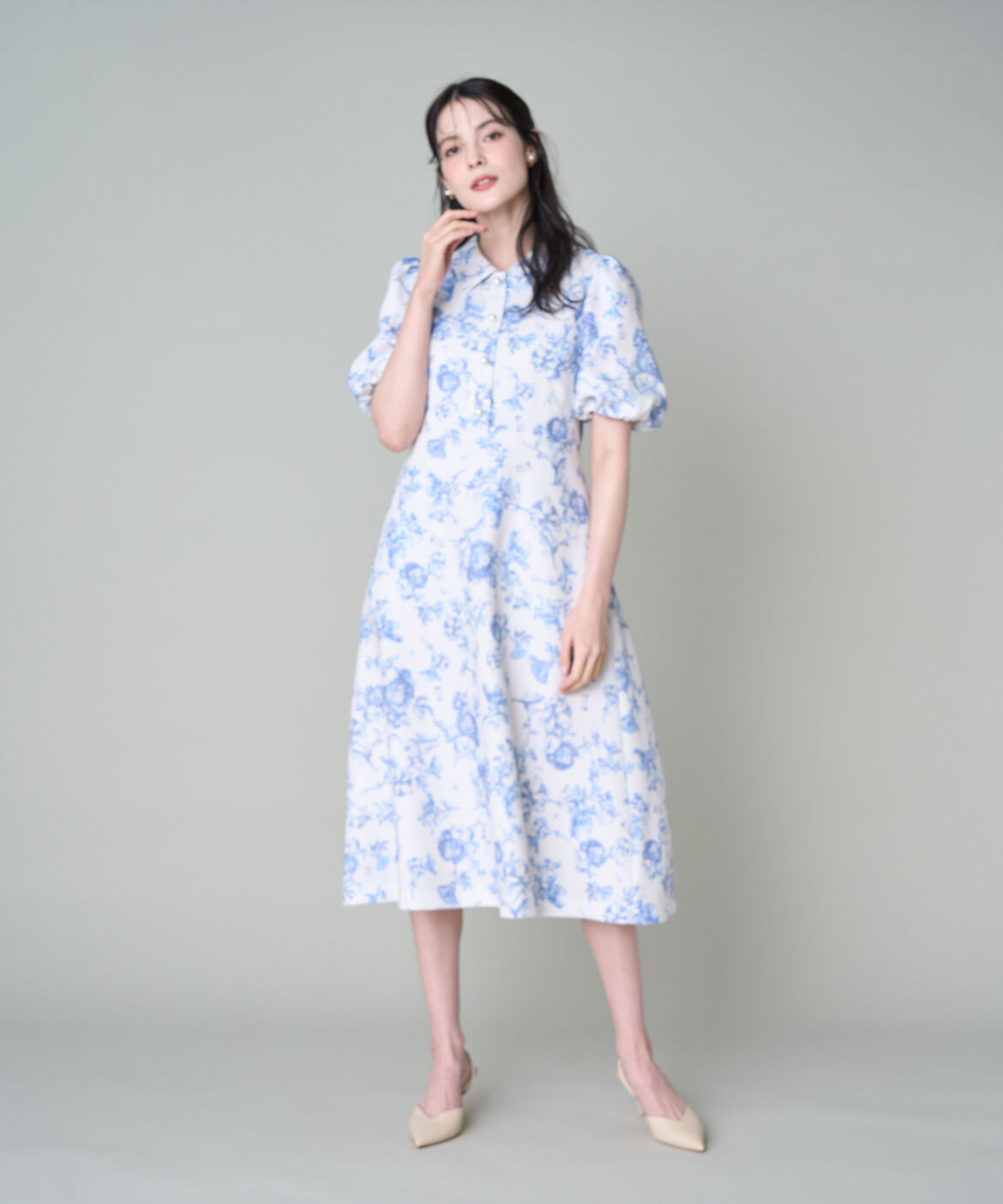 Maglie le cassetto「《M Maglie le cassetto》トワルドジュイ風ワンピース｜トワル柄で華やぐ夏」|ワンピース|