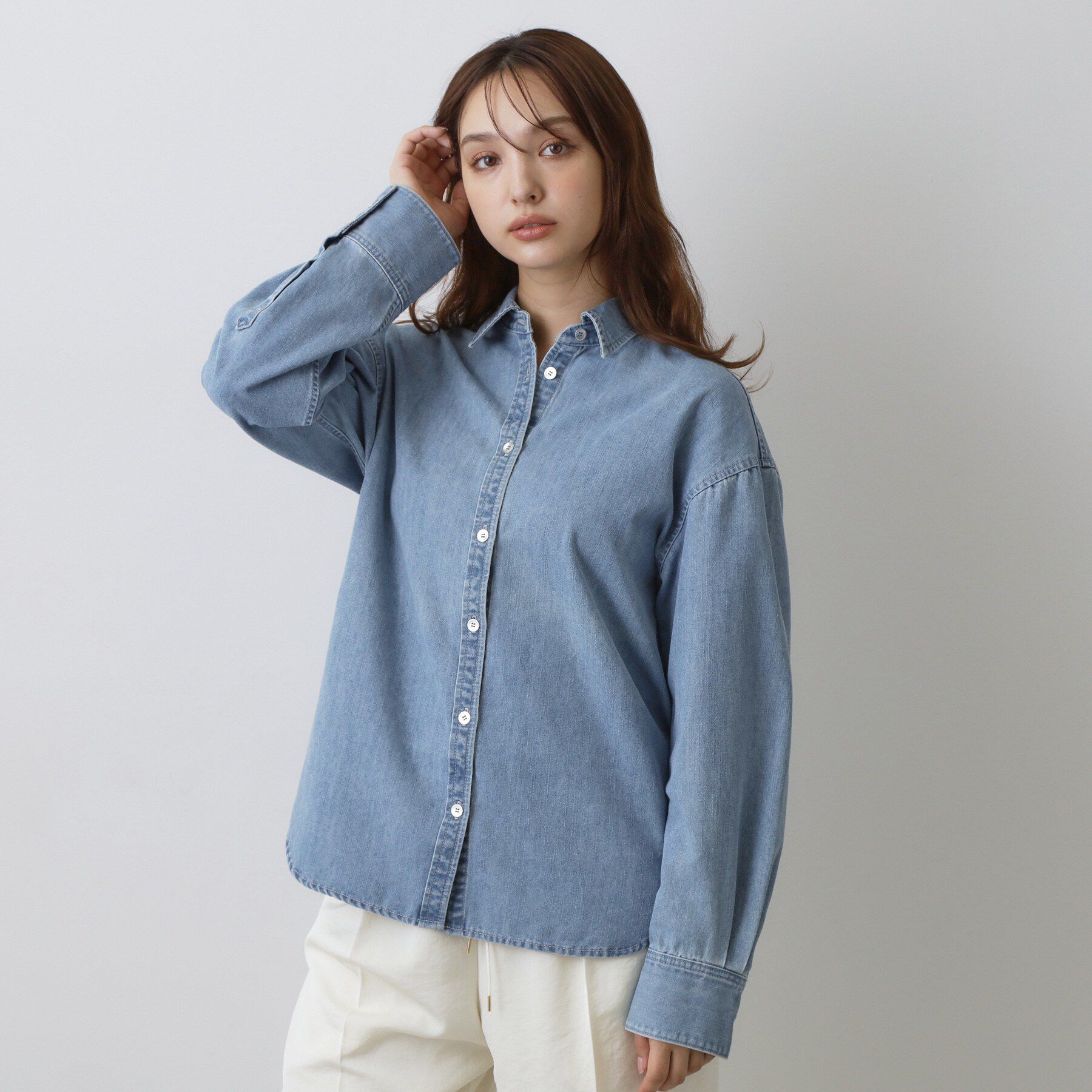 DRESSTERIOR「【取り外し可能】2WAYデニムボウタイシャツ」|シャツ・ブラウス|
