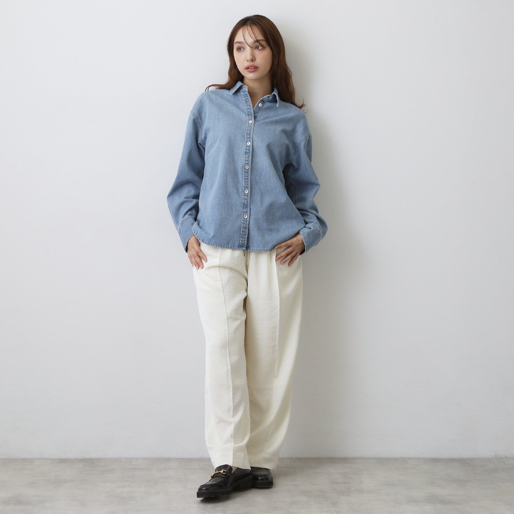 DRESSTERIOR「【取り外し可能】2WAYデニムボウタイシャツ」|シャツ・ブラウス|