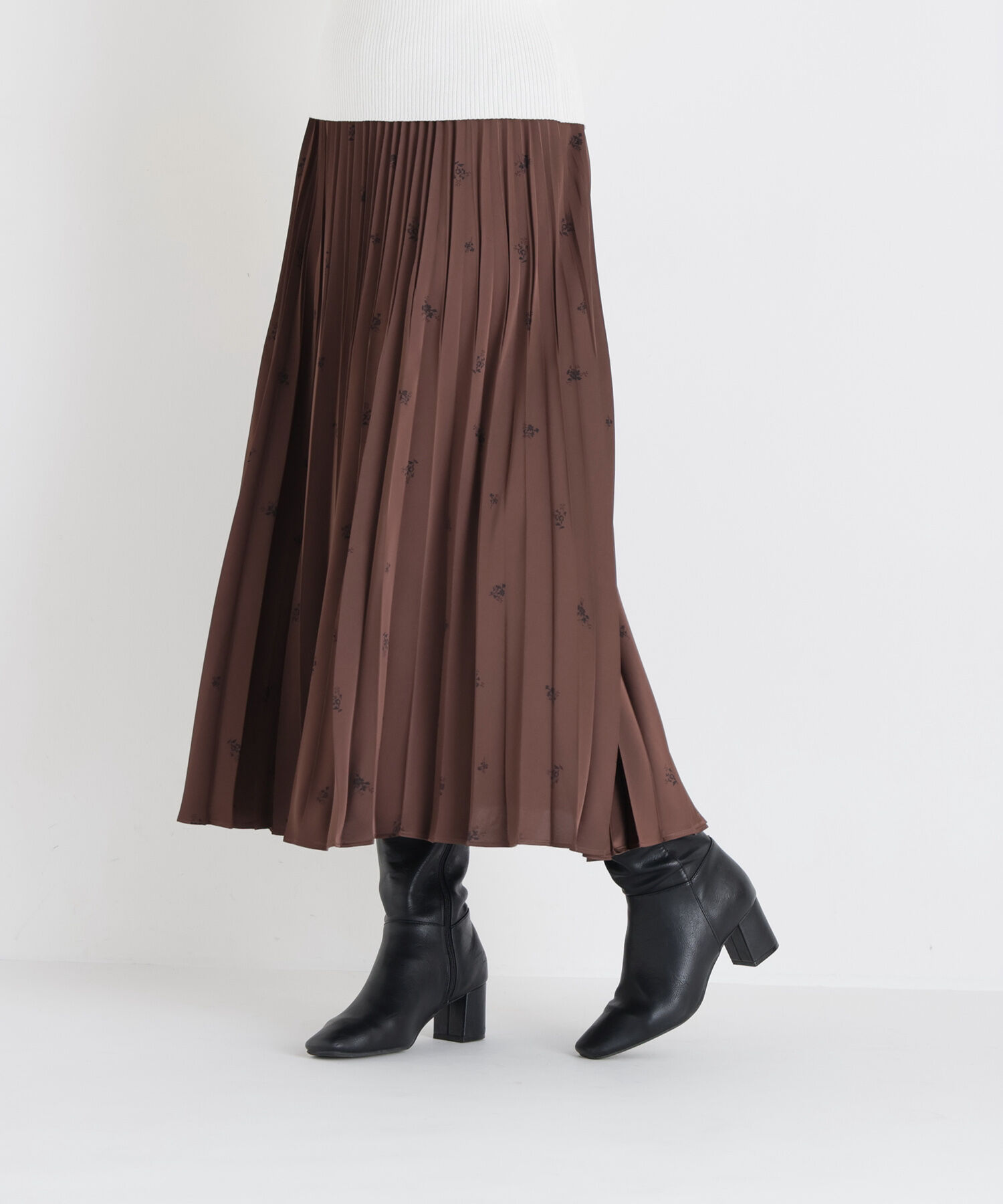  「フラワープリントプリーツスカート」|スカート|