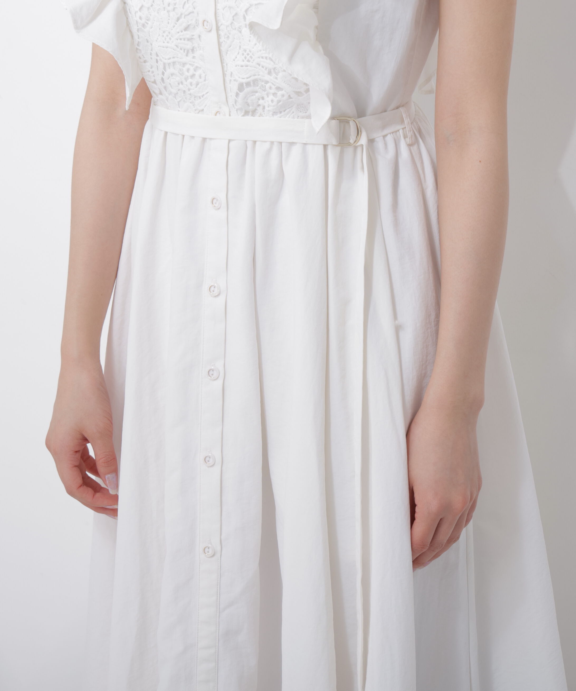 PROPORTION BODY DRESSING「＜中川紅葉さん着用＞フロントレースシャツワンピース」|ワンピース|