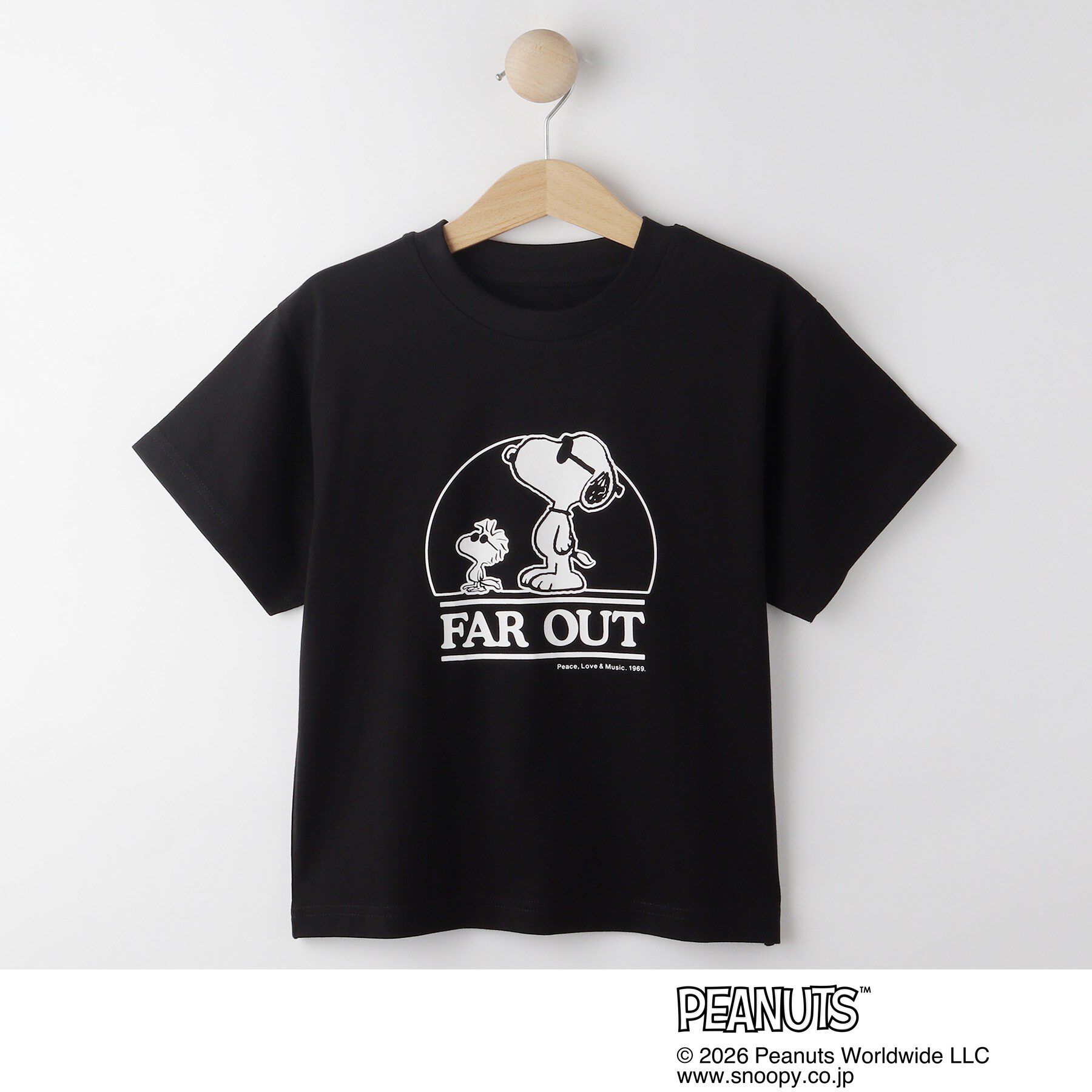 SHOO･LA･RUE「【PEANUTS／ひんやり／親子リンク】プリントTシャツ」|Tシャツ・カットソー|ブラック(519)