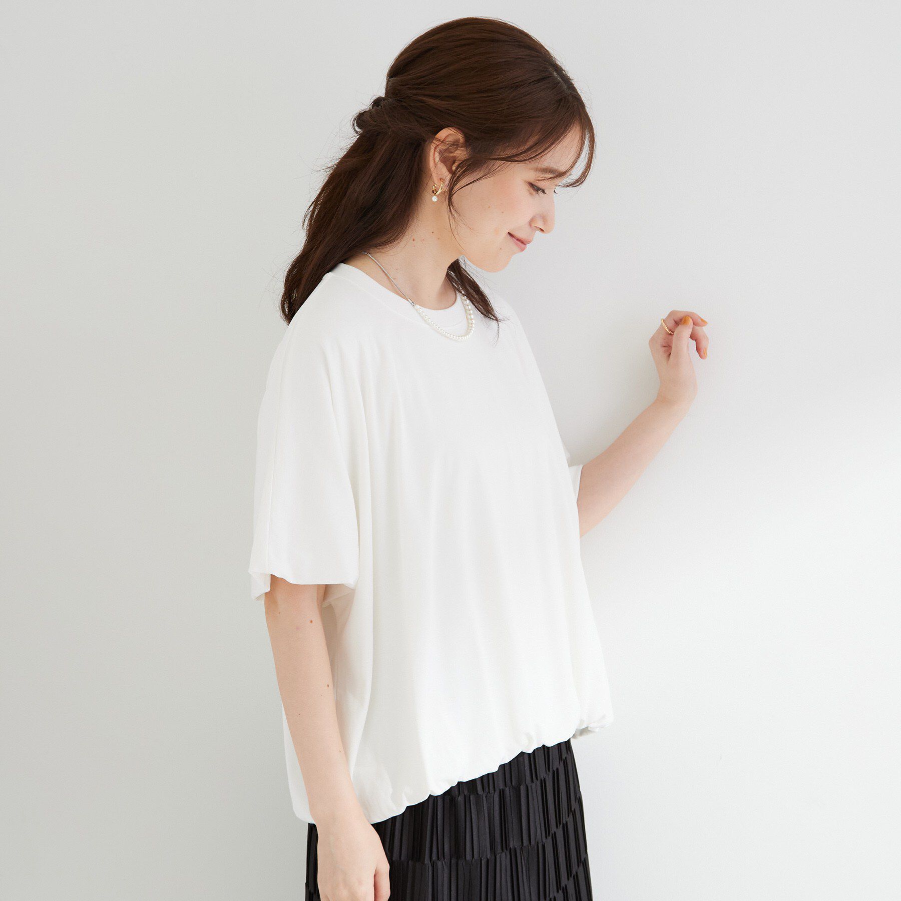 SHOO･LA･RUE「【ひんやり/洗濯機可】インせず着られる バルーンデザインTシャツ」|Tシャツ・カットソー|