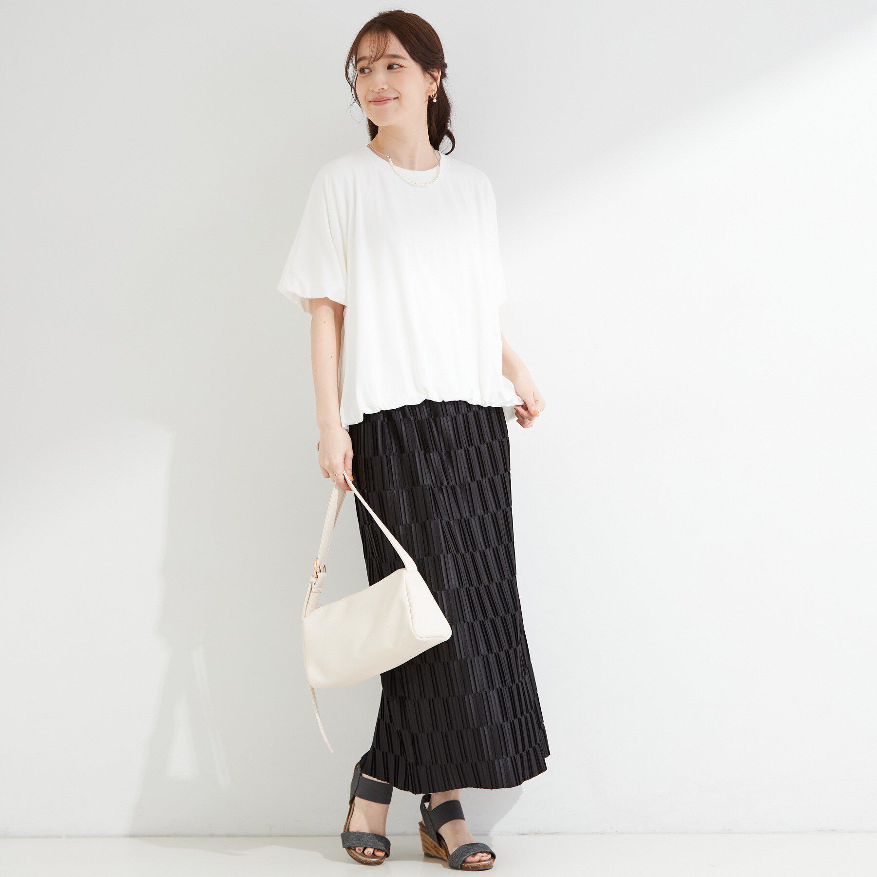 SHOO･LA･RUE「【ひんやり/洗濯機可】インせず着られる バルーンデザインTシャツ」|Tシャツ・カットソー|