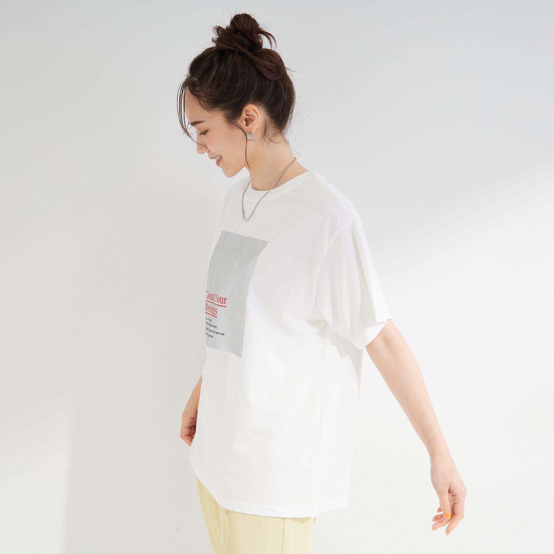 SHOO･LA･RUE「【ひんやり/S-LL】選べる4柄　デイリー使いにぴったりな 大人の頼れるTシャツ」|Tシャツ・カットソー|
