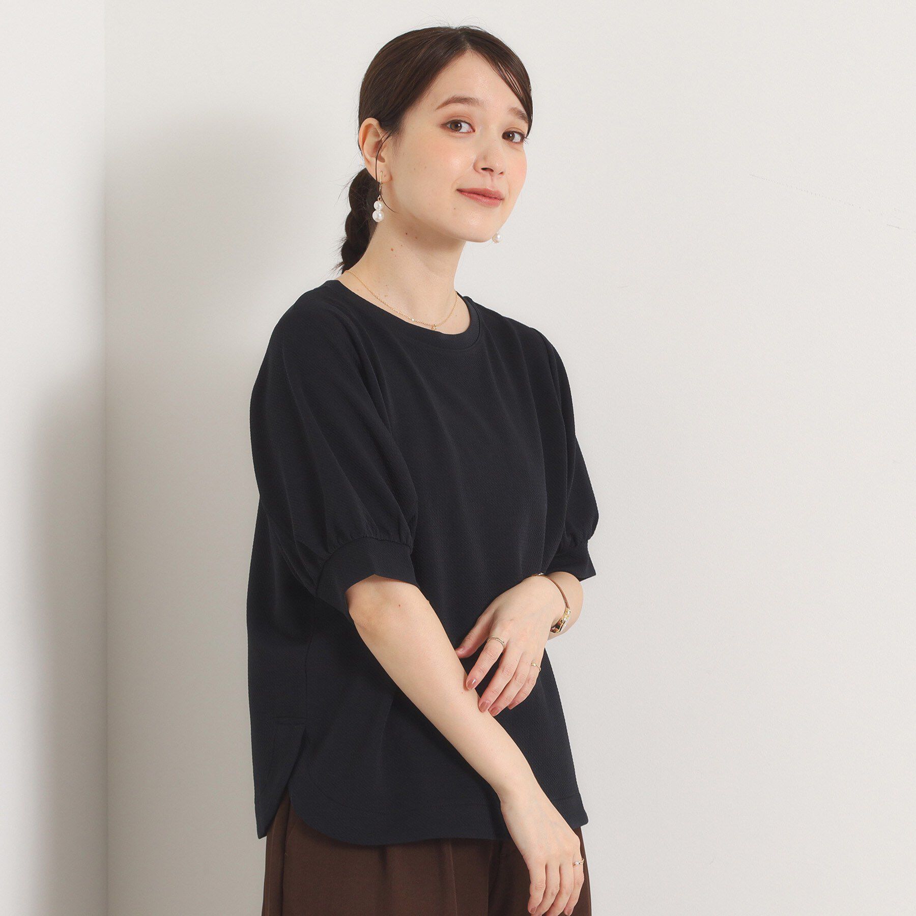 ITS&rsquo;DEMO「ふくれジャカードボリューム袖トップス」|Tシャツ・カットソー|