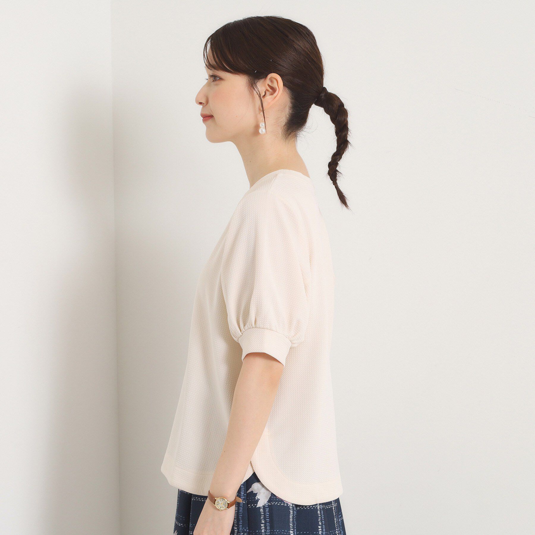 ITS&rsquo;DEMO「ふくれジャカードボリューム袖トップス」|Tシャツ・カットソー|