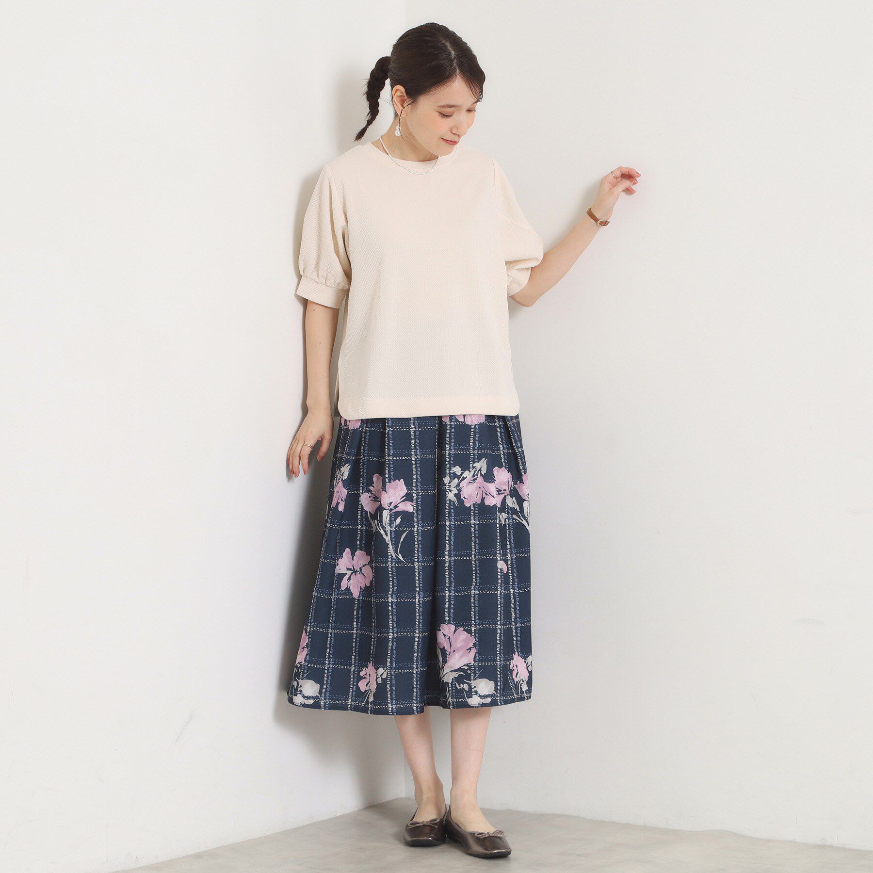 ITS&rsquo;DEMO「ふくれジャカードボリューム袖トップス」|Tシャツ・カットソー|