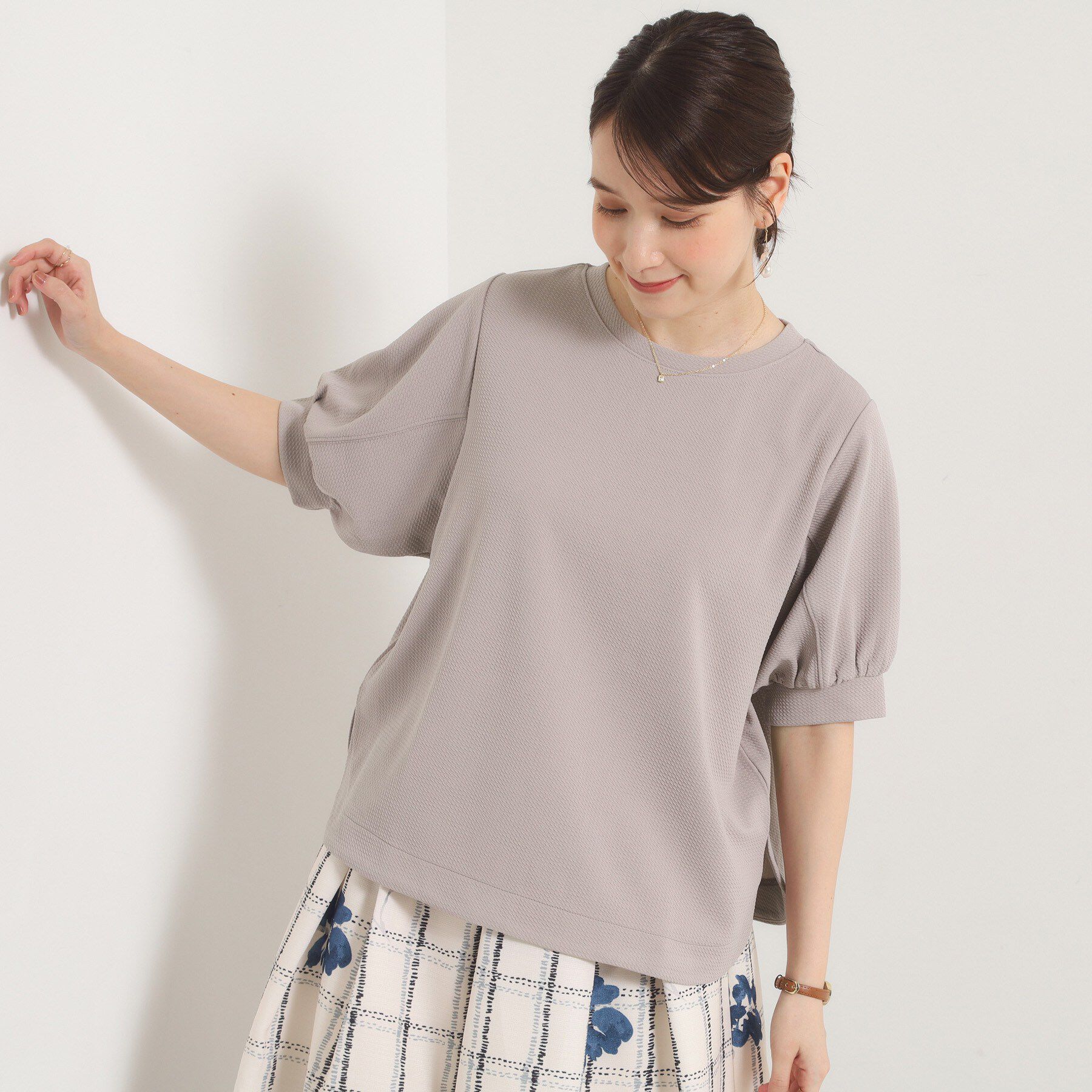 ITS&rsquo;DEMO「ふくれジャカードボリューム袖トップス」|Tシャツ・カットソー|