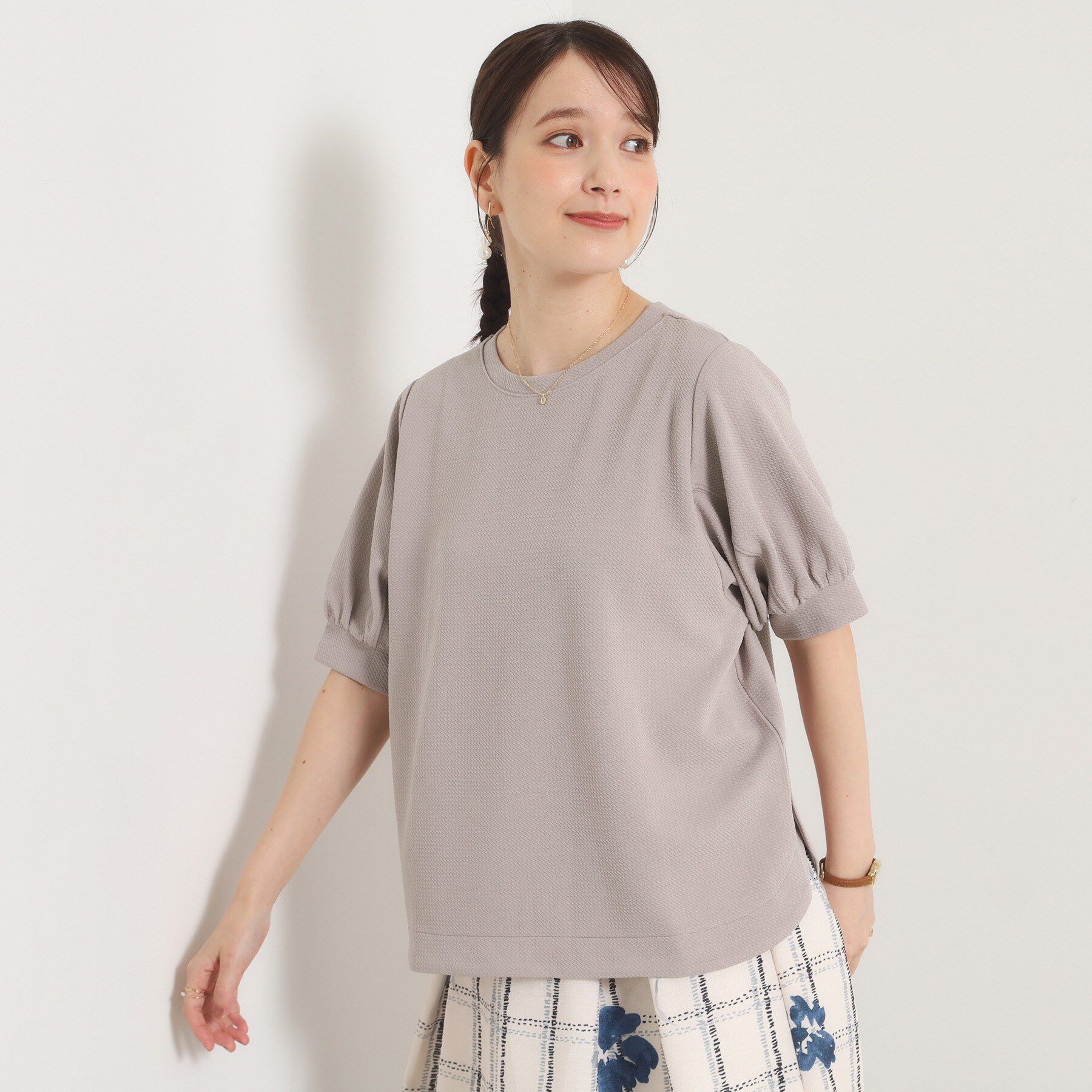 ITS&rsquo;DEMO「ふくれジャカードボリューム袖トップス」|Tシャツ・カットソー|