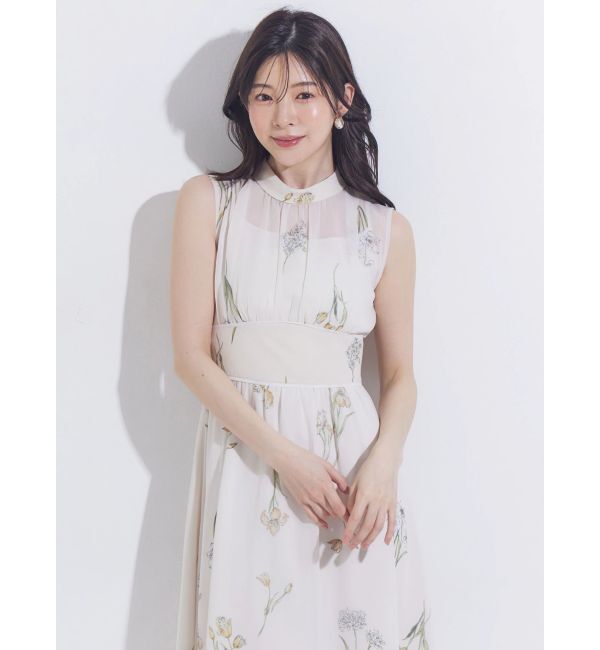 MERCURYDUO「花柄バックレースアップワンピース」|ワンピース|
