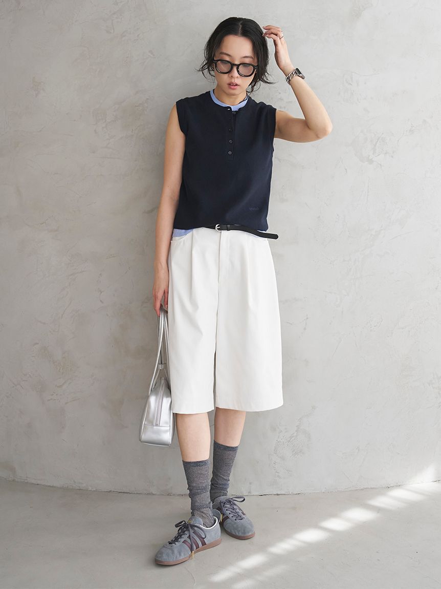 emmi atelier「レイヤードライクノースリーブニットベスト」|ニット・セーター|