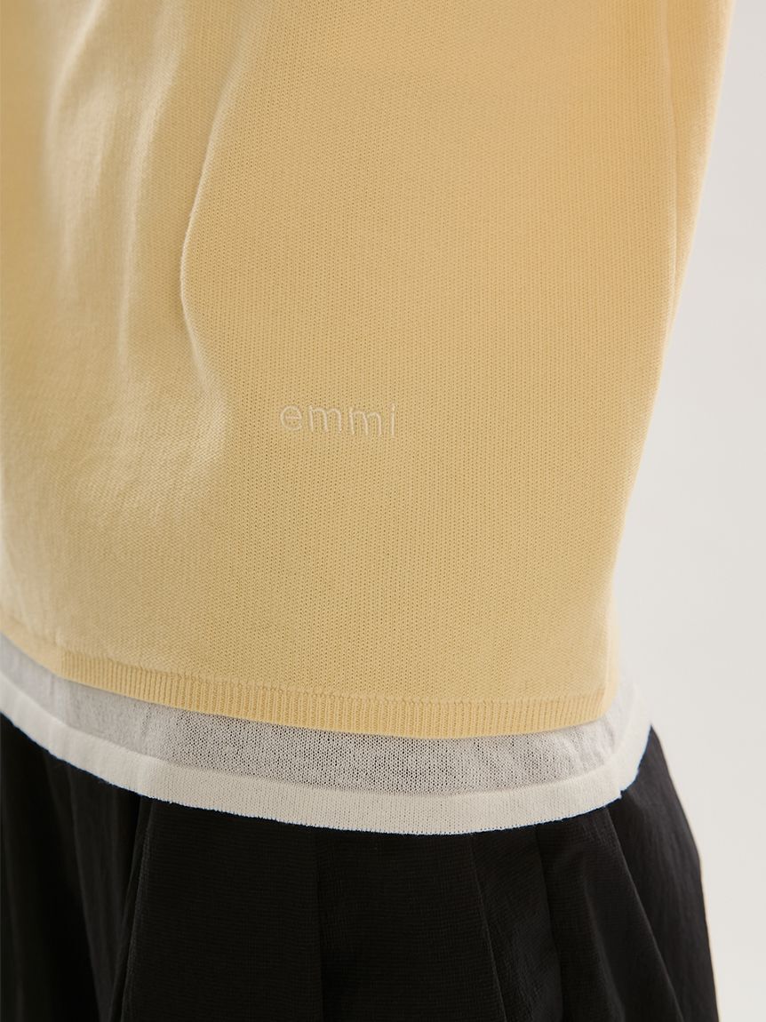 emmi atelier「レイヤードライクノースリーブニットベスト」|ニット・セーター|
