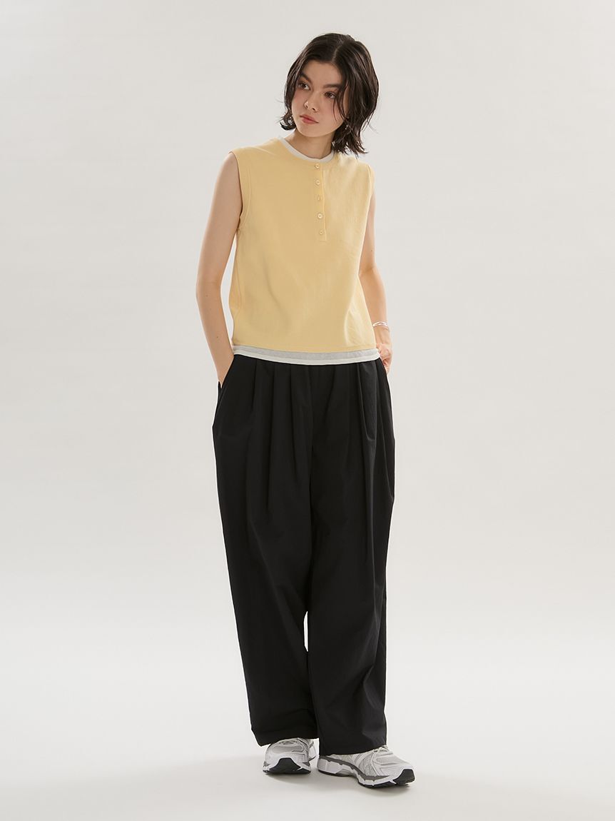 emmi atelier「レイヤードライクノースリーブニットベスト」|ニット・セーター|