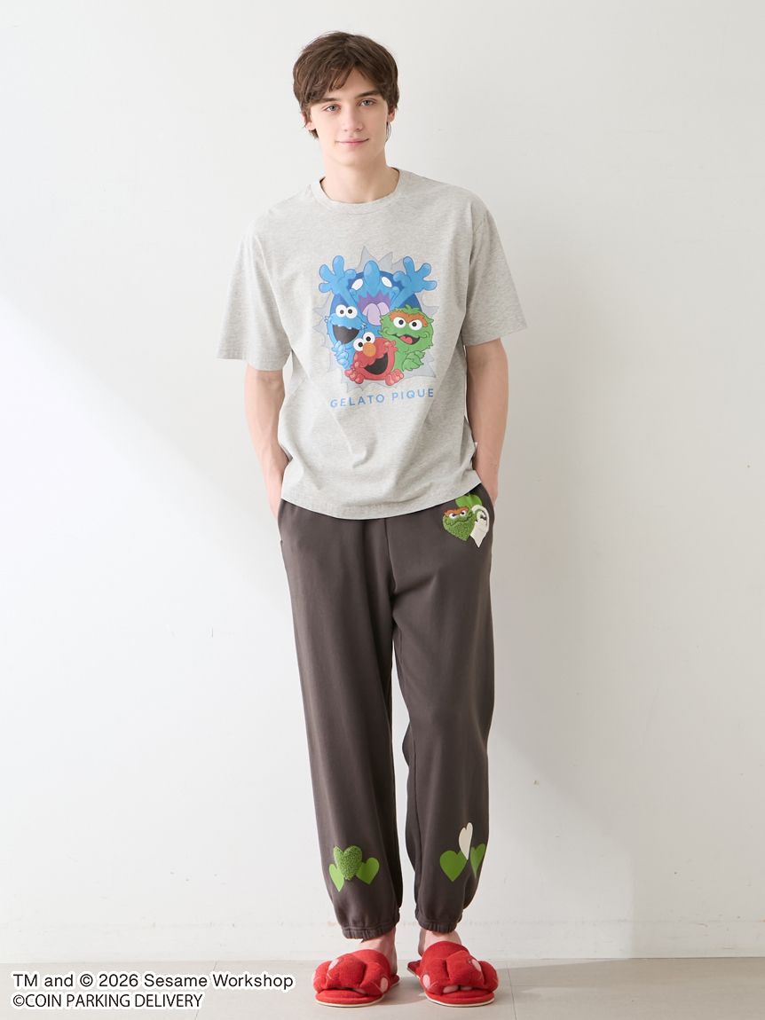 GELATO PIQUE HOMME「【SESAMESTREET&times;CPDHOOME meets GELATOPIQUE】コットン裏毛プリントロングパンツ」|ルームウェア|