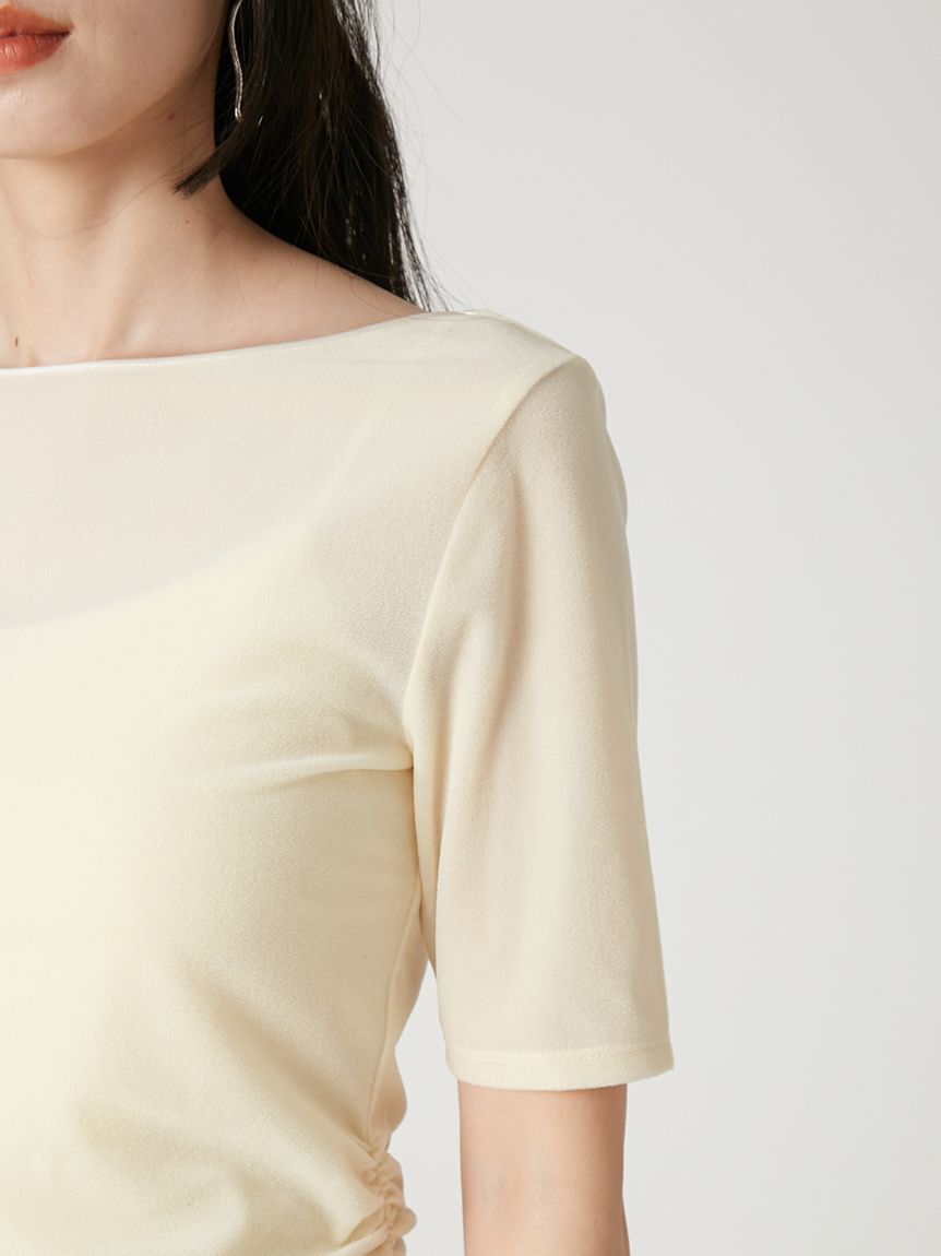 FRAY I.D「シアーベロアバックオープンTシャツ」|Tシャツ・カットソー|
